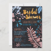 Invitation nuptiale | Grand Rose Floral rose & ble (Devant)