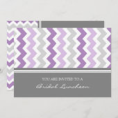 Invitation nuptiale grise pourpre de déjeuner de (Devant / Derrière)