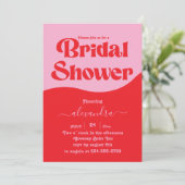 Invitation nuptiale les années 70 rose et rouge né (Debout devant)