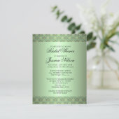 Invitation nuptiale Luxury Green Damask Swirls (Debout devant)