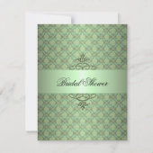 Invitation nuptiale Luxury Green Damask Swirls (Dos)