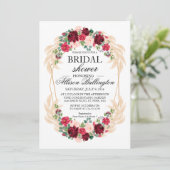 Invitation nuptiale marsala peony rose pampas herb (Debout devant)