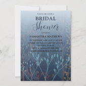 Invitation nuptiale moderne Blue Wild Grass (Devant)