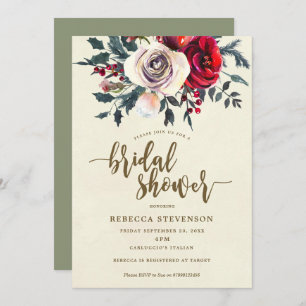 invitation nuptiale moderne florale de douche