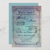 Invitation nuptiale orientée musicale de douche (Devant / Derrière)