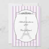 Invitation nuptiale pourpre de thé de Paris (Dos)