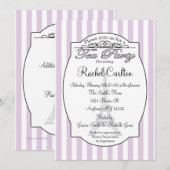 Invitation nuptiale pourpre de thé de Paris (Devant / Derrière)