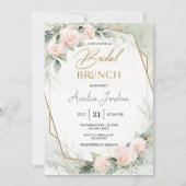 Invitation nuptiale romantique géométrique rose ro (Devant)