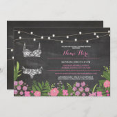 Invitation nuptiale rose de lingerie Douche (Devant / Derrière)