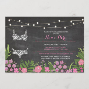 Invitation nuptiale rose de lingerie Douche