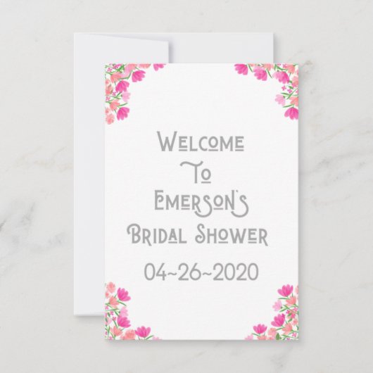 Invitation nuptiale rose et pêche #1 (Devant)