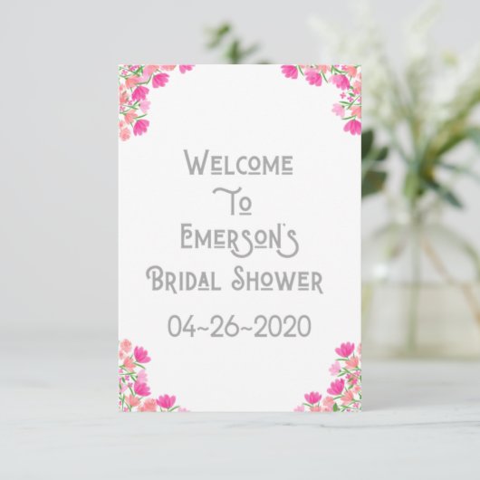 Invitation nuptiale rose et pêche #1 (Debout devant)