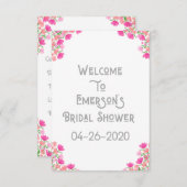 Invitation nuptiale rose et pêche #1 (Devant / Derrière)