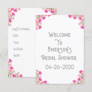 Invitation nuptiale rose et pêche #1