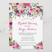 Invitation nuptiale rose lumineuse de douche (Devant / Derrière)