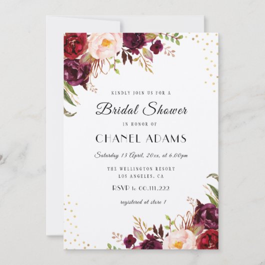 invitation nuptiale rustique de douche (Devant)