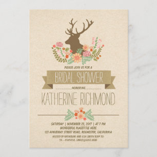 Invitation nuptiale rustique romantique de douche