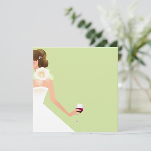 Invitation nuptiale vert clair de vin de douche (Debout devant)