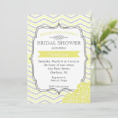 Invitation nuptiale vintage jaune et grise de (Debout devant)