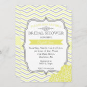 Invitation nuptiale vintage jaune et grise de (Devant / Derrière)