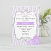 Invitation nuptiale vintage pourpre et grise de (Debout devant)