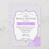 Invitation nuptiale vintage pourpre et grise de (Devant / Derrière)