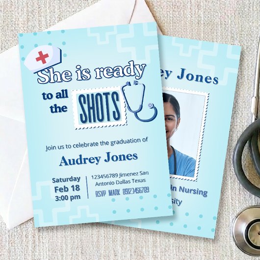 Invitation Nurse Graduation Party with Photo