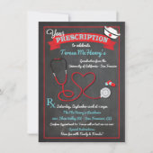 Invitation Nurse Medical Graduation Heart Stethoscope Invite (Devant)
