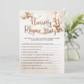 Invitation NURSERSERY RHYME QUIZ Baby shower Jeu mignonne Our (Debout devant)