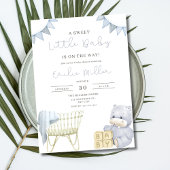 Invitation Nursery Bleu pour Bébé Lit de Bébé Shower pour Gar