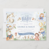 Invitation Nursery Rhyme Mother Goose Baby shower (Devant)