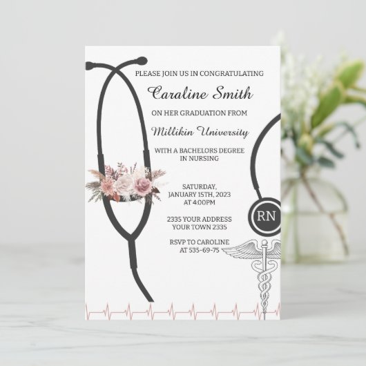 Invitation Nursing Graduation (Debout devant)