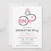 Invitation Nursing shool stethoscope pink RN graduation (Devant)