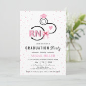 Invitation Nursing shool stethoscope pink RN graduation (Debout devant)