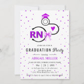 Invitation Nursing shool stethoscope purple RN graduation (Devant)