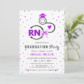 Invitation Nursing shool stethoscope purple RN graduation (Debout devant)