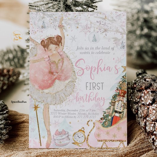Invitation Nutcracker Anniversaire Ballerina