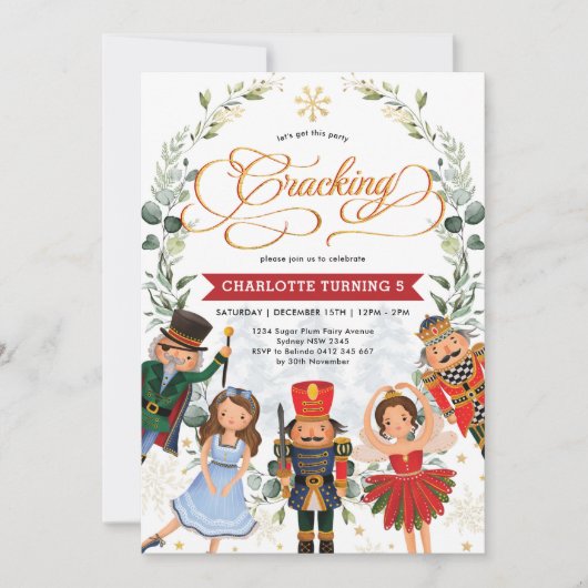 Invitation Nutcracker Anniversaire Faisons la fête (Devant)