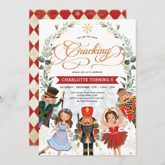 Invitation Nutcracker Anniversaire Faisons la fête (Devant / Derrière)