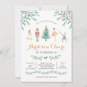 Invitation Nutcracker Anniversaire Sugar Plum Fée Noël