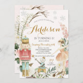 Invitation Nutcracker Anniversaire Sugar Plum Fée Noël (Devant / Derrière)