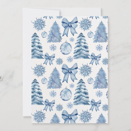 Invitation Nutcracker argent bleu arc Noël (Dos)