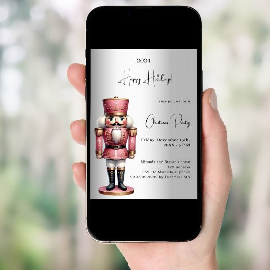 Invitation Nutcracker argent Noël