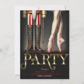 Invitation Nutcracker & Ballerina Black Gold Holiday Party (Devant)