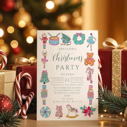 Invitation Nutcracker Ballet Christmas