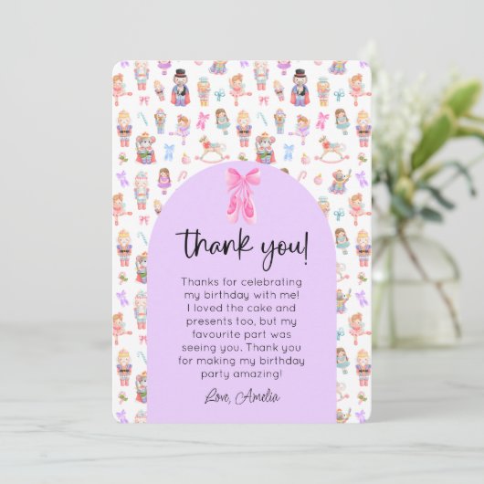 Invitation Nutcracker Birthday Photo Merci (Debout devant)