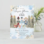 Invitation Nutcracker Blue Winter Snowflakes Premier annivers (Debout devant)