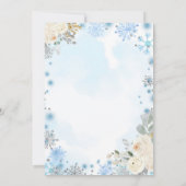 Invitation Nutcracker Blue Winter Snowflakes Premier annivers (Dos)