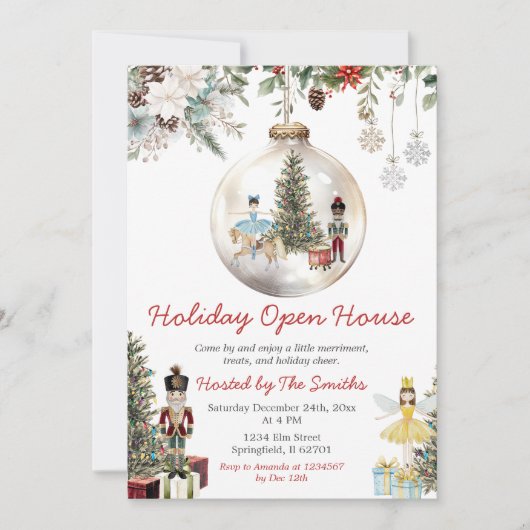 Invitation Nutcracker Christmas Ornament Holiday Open House (Devant)