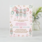 Invitation Nutcracker Christmas Pink Wonderland 3e anniversai (Debout devant)
